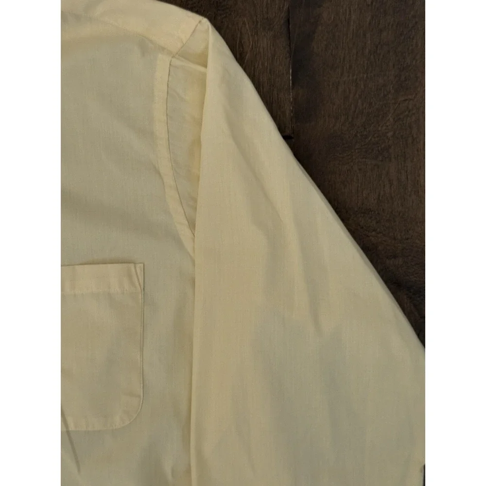 NWT Arrow Men's Yellow Button Down‎ Long Sleeve Regular Fit Size 16 34-35 Pocket